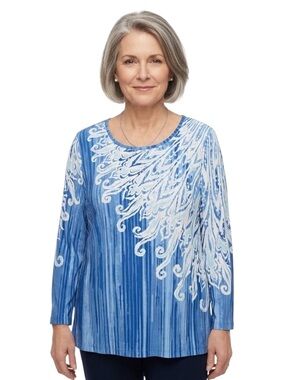 Bob Mackie Blue Wearable Art Tunic Top
